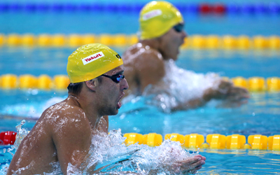 جانب من منافسات النسخة الماضية من كأس العالم للسباحة في دبي. تصوير: باتريك كاستيلو