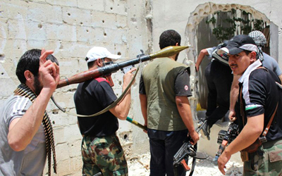 مقاتلو المعارضة السورية بحاجة إلى تدريب.  أ.ب