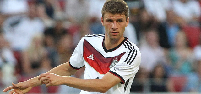 توماس مولر هداف من الطراز الرفيع وأبرز الوجوه الهجومية في المنتخب الألماني.   أ.ف.ب