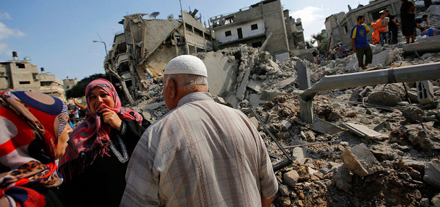 العدوان الإسرائيلي تسبب في دمار شامل في قطاع غزة. أ.ف.ب