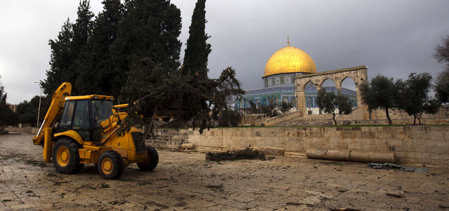 الحفريات الإسرائيلية تهدّد المسجد الأقصى. أ.ف.ب