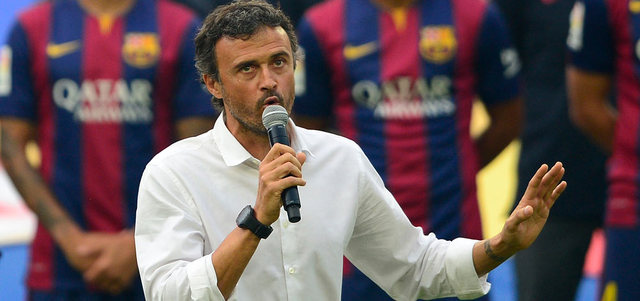 مدرب برشلونة لويس إنريكي. أ.ب