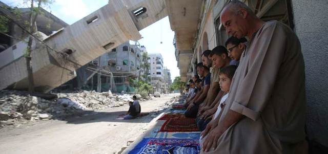 مسجد السوسي في غزة تحوّل إلى أنقاض بعد العدوان. أ.ف.ب