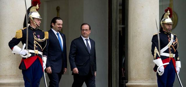 الحريري بحث مع هولاند الوضع في لبنان وسورية والمنطقة. أ.ف.ب