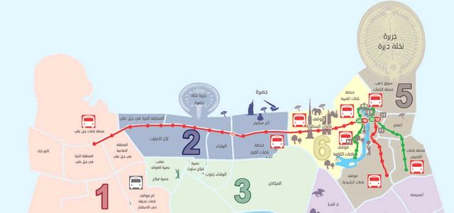 «طرق دبي » قسمت دبي إلى 7 مناطق وفقا لمنظومة النقل الجماعي.