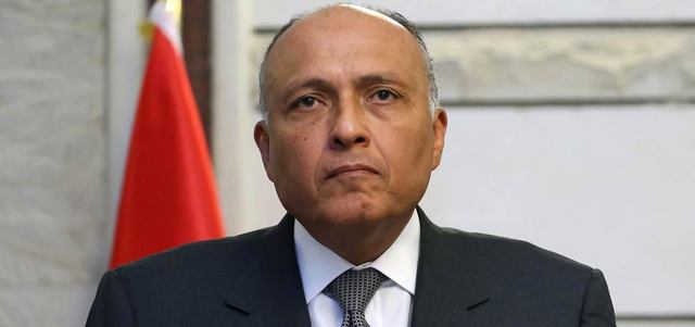 شكري أكد اهتمام مصر البالغ بالاستقرار في لبنان، ودعا إلى حل سياسي يحفظ لسورية وحدتها الإقليمية. أ.ب