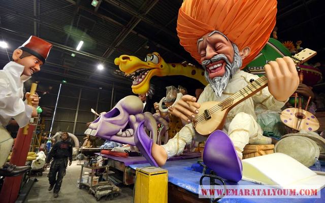 مهرجان "نيس" لرسوم الكاريكاتير، والذي تُجسد فيه رسوم كبار الشخصيات العالمية. يقام المهرجان من 13 فبراير - 1 مارس. الصور من إي.بي.إيه