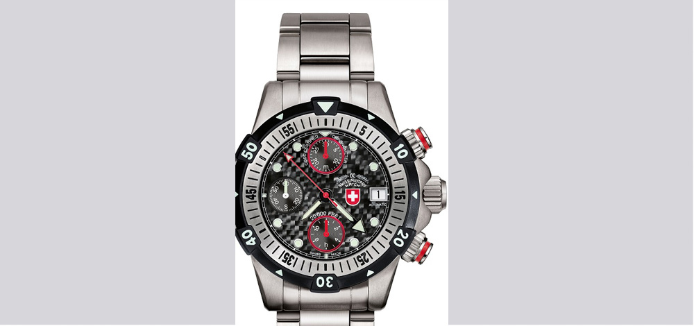 الساعة متوفرة باللون الفضي مع الكربون الأسود مع اللون الأزرق أو الأصفر - من المصدر