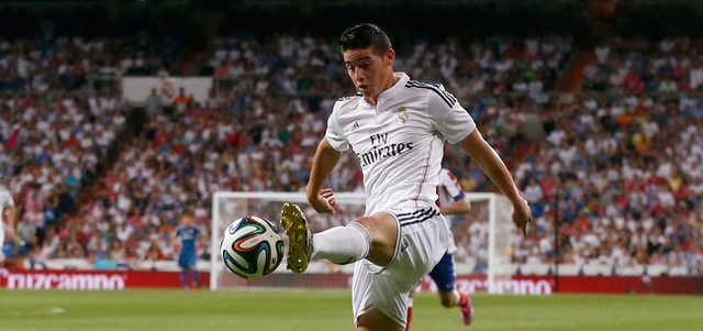 رودريغيز عاد من الإصابة وتألق أمام غرناطة.   أ.ف.ب