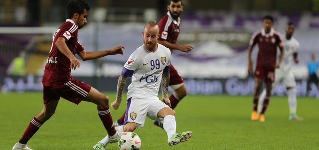 العين ظفر بلقب دوري الخليج العربي بأقل مجهود وقبل 3 جولات من نهاية البطولة. تصوير: إريك أرازاس