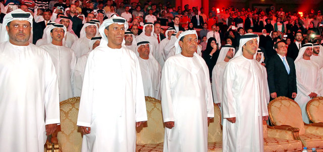 منصور بن زايد خلال حفل الافتتاح. من المصدر