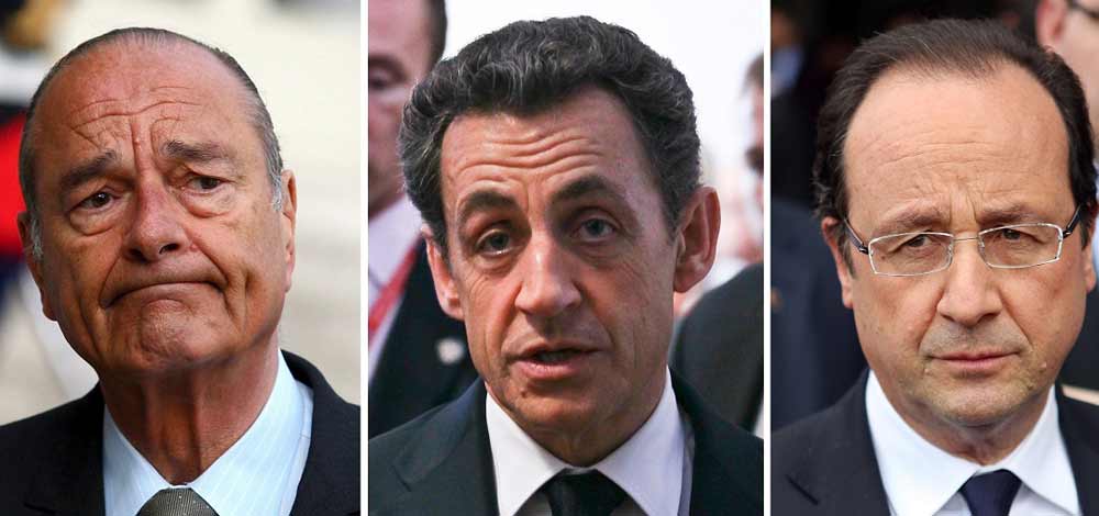 هولاند وساركوزي وشيراك. إي بي أيه
