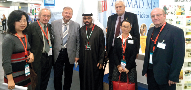 مجان أطلع لجان تحكيم معرض «إينا» العالمي على اختراعاته الجديدة المسجلة باسمه.  من المصدر