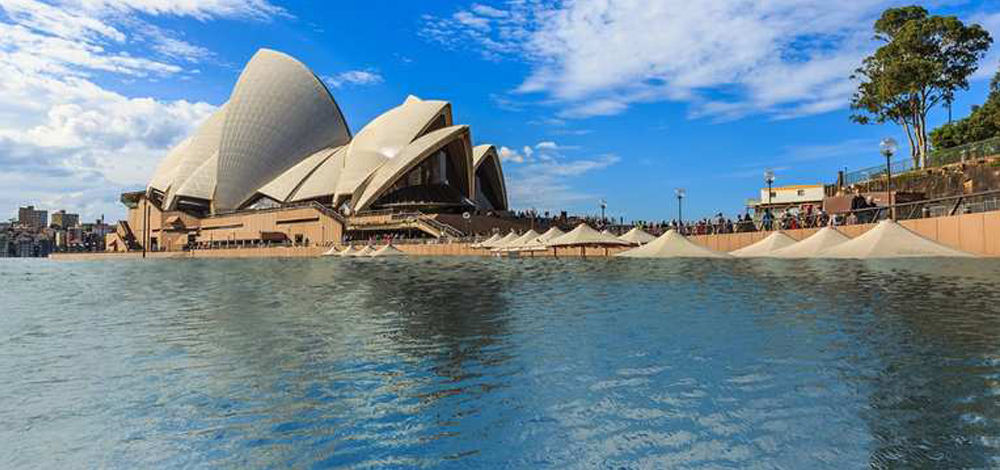 سيدني، هكذا ستبدو إذا ارتفعت الحرارة العالمية أربع درجات مئوية.