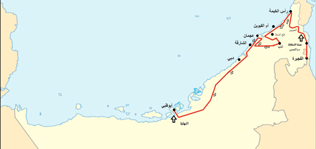خريطة النسخة الخامسة من ماراثون الوفاء للقائد. من المصدر