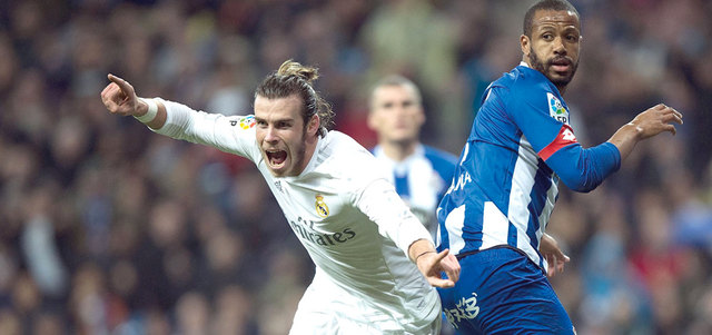 غاريث بيل سجل 3 أهداف في مرمى ديبورتيفو. أ.ف.ب