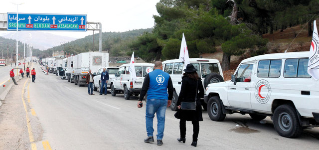 المساعدات الطبية والغذائية متجهة إلى المناطق المحاصرة. إي.بي.إيه