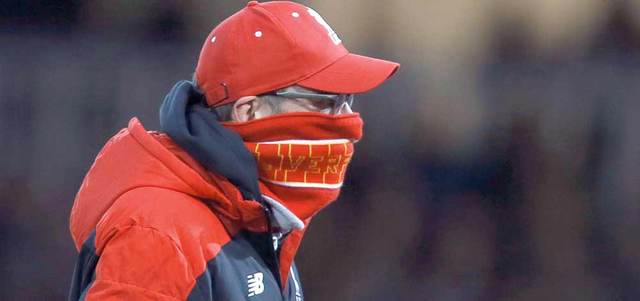 مستوى ليفربول يحير كلوب. أ.ب