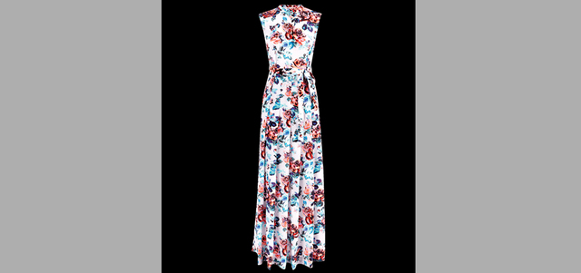 «ماري كاترانتسو»: فستان طويل بطبعات ربيعية مميزة بـ 6150درهماً في «بلومينغديلز».