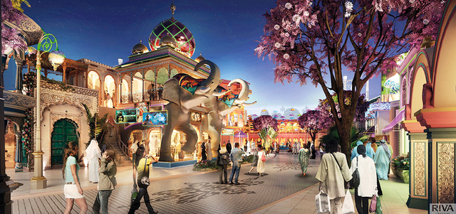 «بوليفارد بوليوود» من المناطق الخمس الترفيهية التي يتكون منها «بوليوود باركس دبي». من المصدر