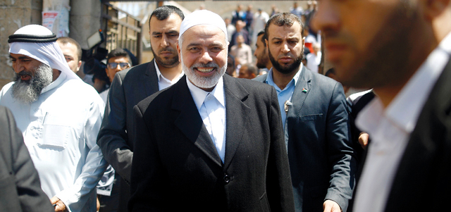 إسماعيل هنية: توغل الجيش الإسرائيلي قرب حدود غزة خرق فاضح وواضح لتفاهمات التهدئة. أ.ف.ب