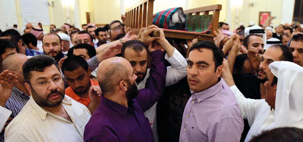 خلال تشييع جثمان عبيدة.
تصوير: أسامة أبوغانم