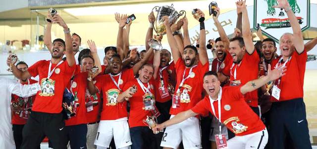 فريق الجزيرة فاز باللقب الثالث في بطولة الكأس. تصوير: أسامة أبوغانم