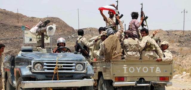 قوات من الشرعية اليمنية في إحدى المناطق شرق مأرب. إي.بي.إيه
