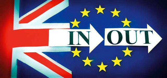 أحد شعارات حملة الاستفتاء. أ.ف.ب