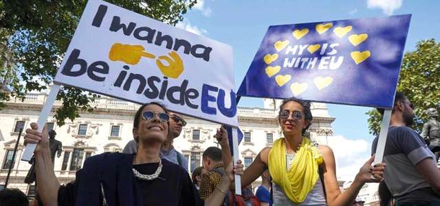 تظاهرة تطالب بإعادة بريطانيا إلى الاتحاد الأوروبي. أرشيفية