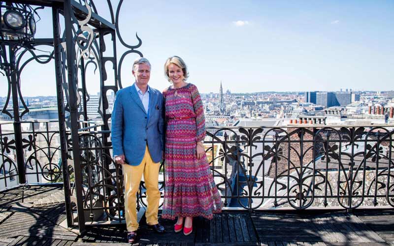 الملك فيليب والملكة ماتيلدا في متحف الآلات الموسيقية في بلجيكا.