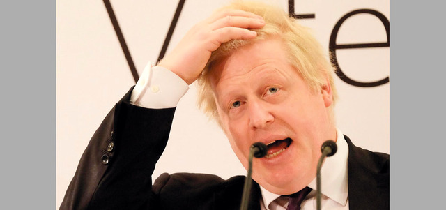 شازيا ميرزا شبهت خروج بريطانيا من الاتحاد الأوروبي بشعر جونسون الذي تسوده الفوضى. أوشيفية