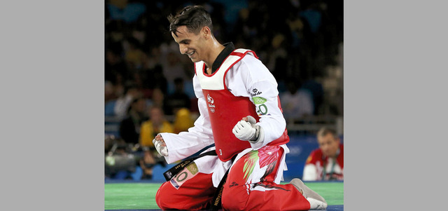 أبوغوش هزم أبطال العالم في طريقه لتحقيق الذهب الأولمبي في التايكواندو. رويترز