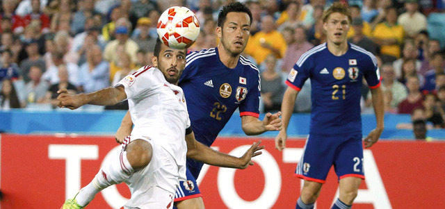 الإمارات تفوقت على اليابان في آخر مباراة جمعتهما. رويترز