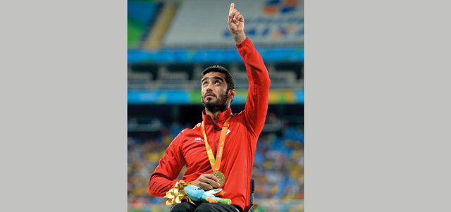 القايد يحقق أول ميدالية ذهبية أولمبية في تاريخه. من المصدر
