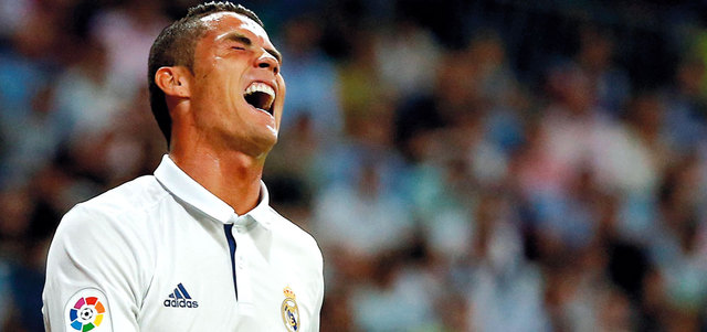 رونالدو أضاع فرصة الفوز من كرة ثابتة في الدقائق الأخيرة. رويترز