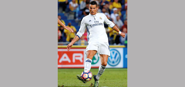 نجم ريال مدريد رونالدو يأمل التهديف اليوم. أ.ف.ب