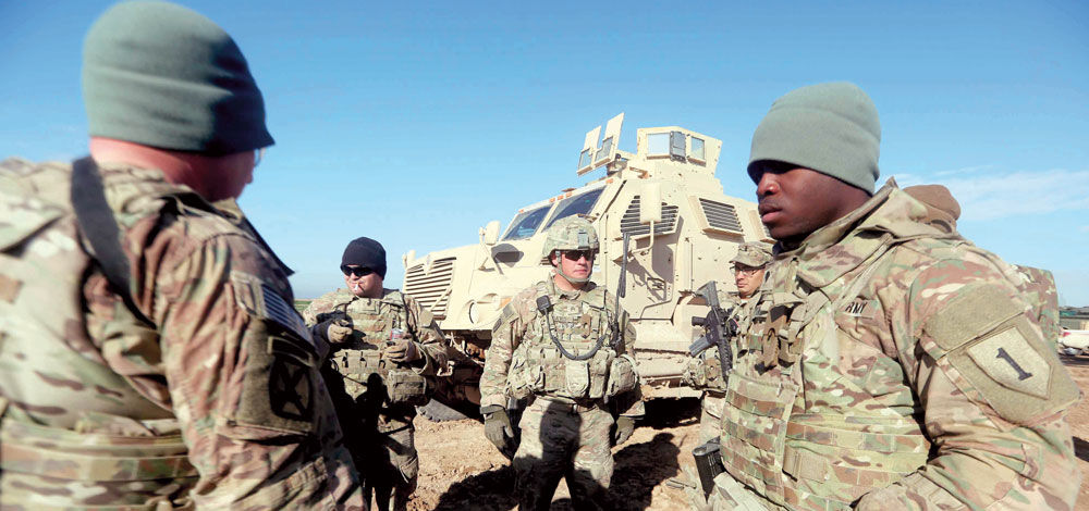 جنود أميركيون خلال تدريب في قاعدة بسمايا جنوب شرق بغداد. أ.ف.ب