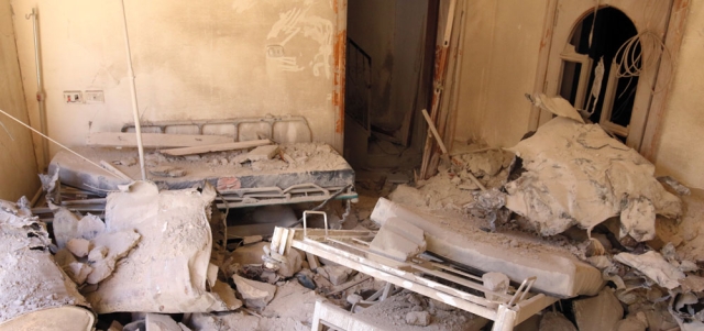 الدمار طال غرف المستشفيات في حلب نتيجة القصف من قبل النظام والطيران الروسي. رويترز
