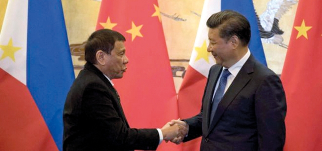 خلال لقاء دوتيري بالرئيس الصيني. أرشيفية