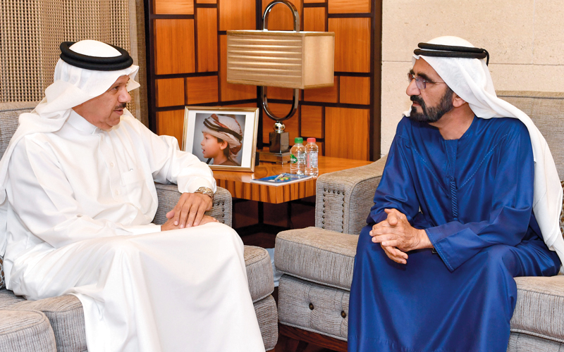 محمد بن راشد يستقبل أمين عام مجلس التعاون لدول الخليج العربية. وام