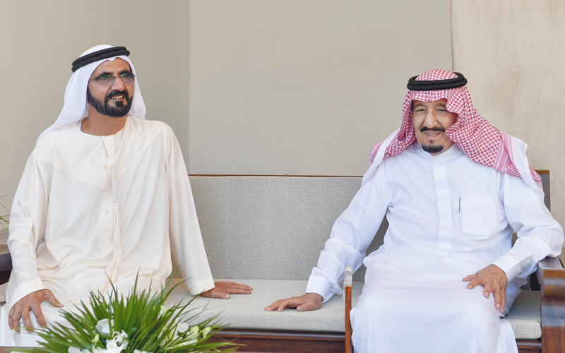 محمد بن راشد أكد أن زيارة خادم الحرمين الشريفين محل إعزاز وتقدير كبيرين من شعب الإمارات. من المصدر