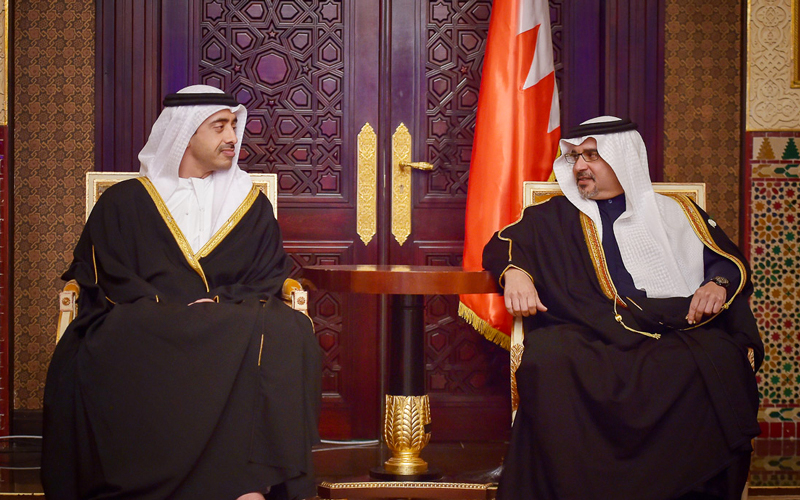 سلمان بن حمد بحث مع عبدالله بن زايد القضايا ذات الاهتمام المشترك. وام