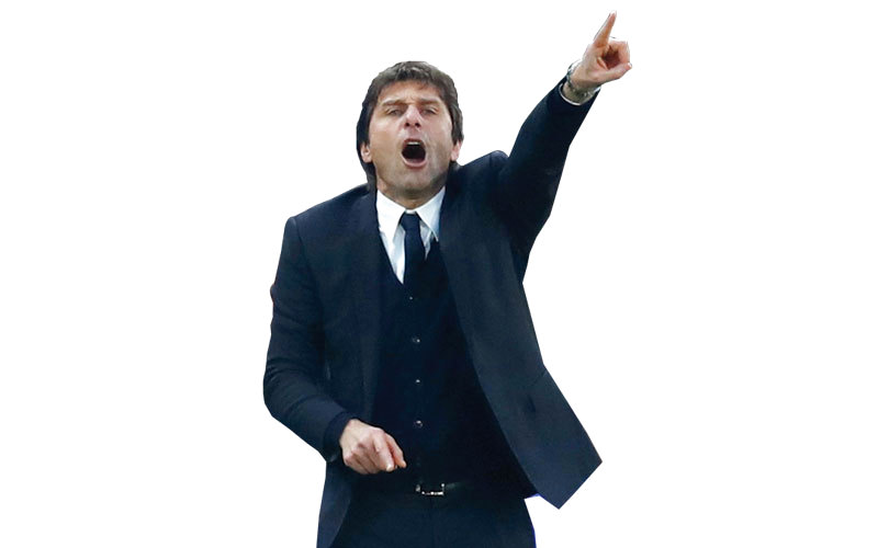 الإيطالي أنطونيو كونتي يضمن الصدارة لتشلسي مبكراً. أ.ف.ب