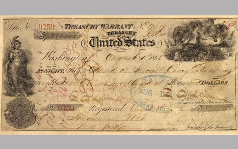 صورة لصك شراء الولايات المتحدة ولاية ألاسكا من روسيا القيصرية. أرشيفية