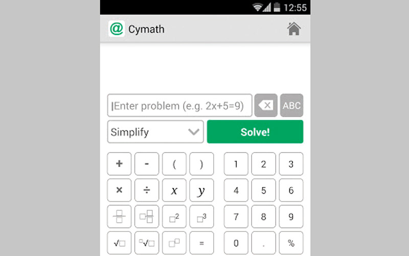 التطبيق يقدّم الحل بمجرّد إدخال المسألة باستخدام لوحة المفاتيح. من المصدر