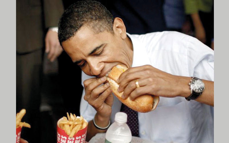 أوباما يحب الأطعمة السريعة أيضاً. غيتي