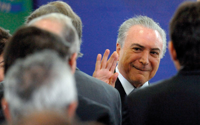 الرئيس البرازيلي ميشال تامر متهم بافتقاره إلى الذكاء. أ.ف.ب
