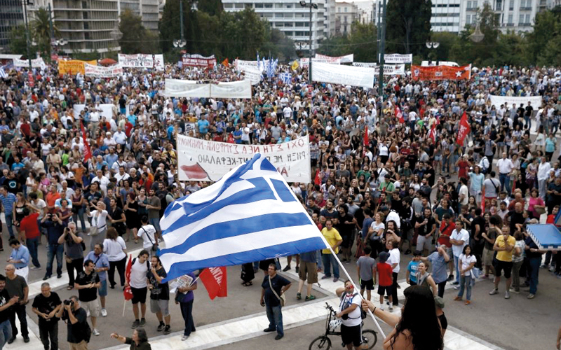 تزايدت التظاهرات في اليونان بعد أن ارتفعت البطالة بنسبة 26.2%. «ارشيفية»