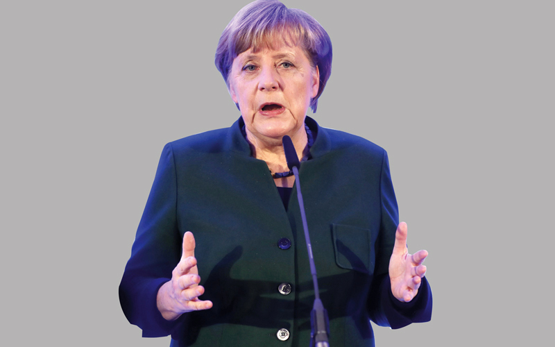 أنغيلا ميركل لاتزال في السلطة بعد 10 أعوام. أ.ب